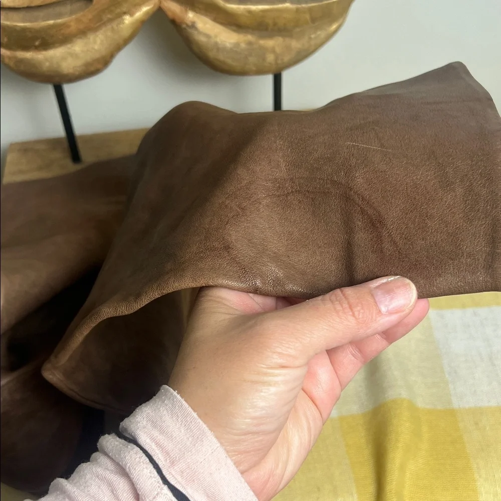 J. Crew Made in Italy  Brown Leather Combat Boots - Picture 11 of 13